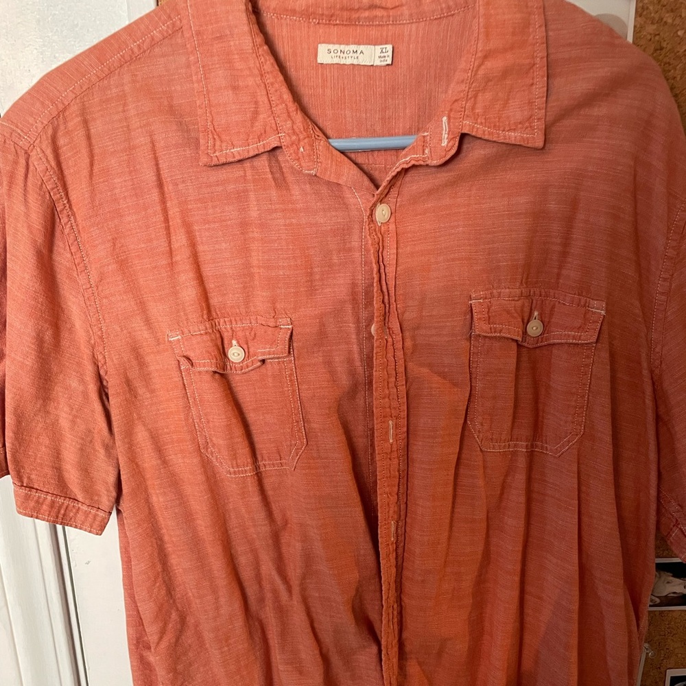 Sonoma xl orange button down short sleeve